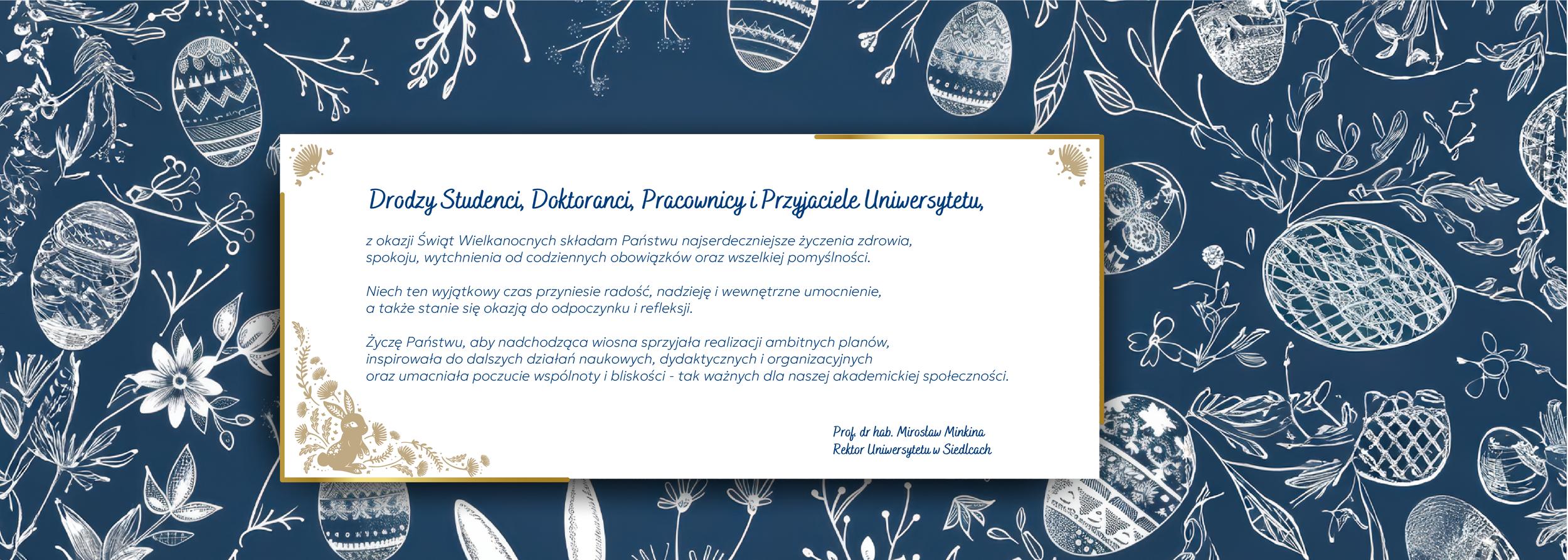 Życzenia wielkanocne. Pełna treść życzeń dostępna po kliknięciu w obraz.