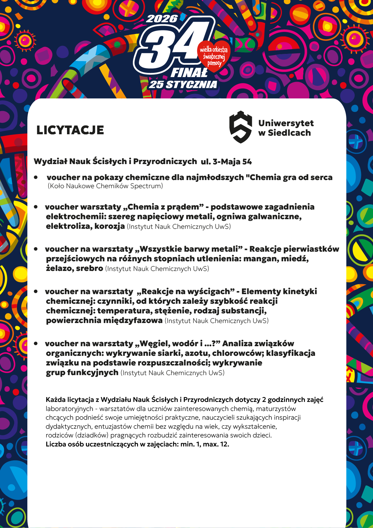 WOŚP - plakat nr 2z ofertą - treść z plakatu pod obrazem.