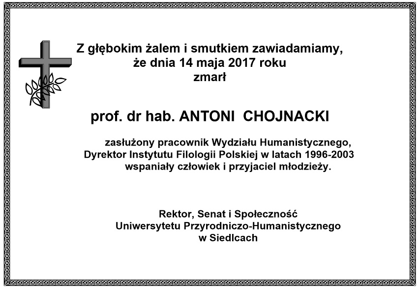 nekrolog chojnacki