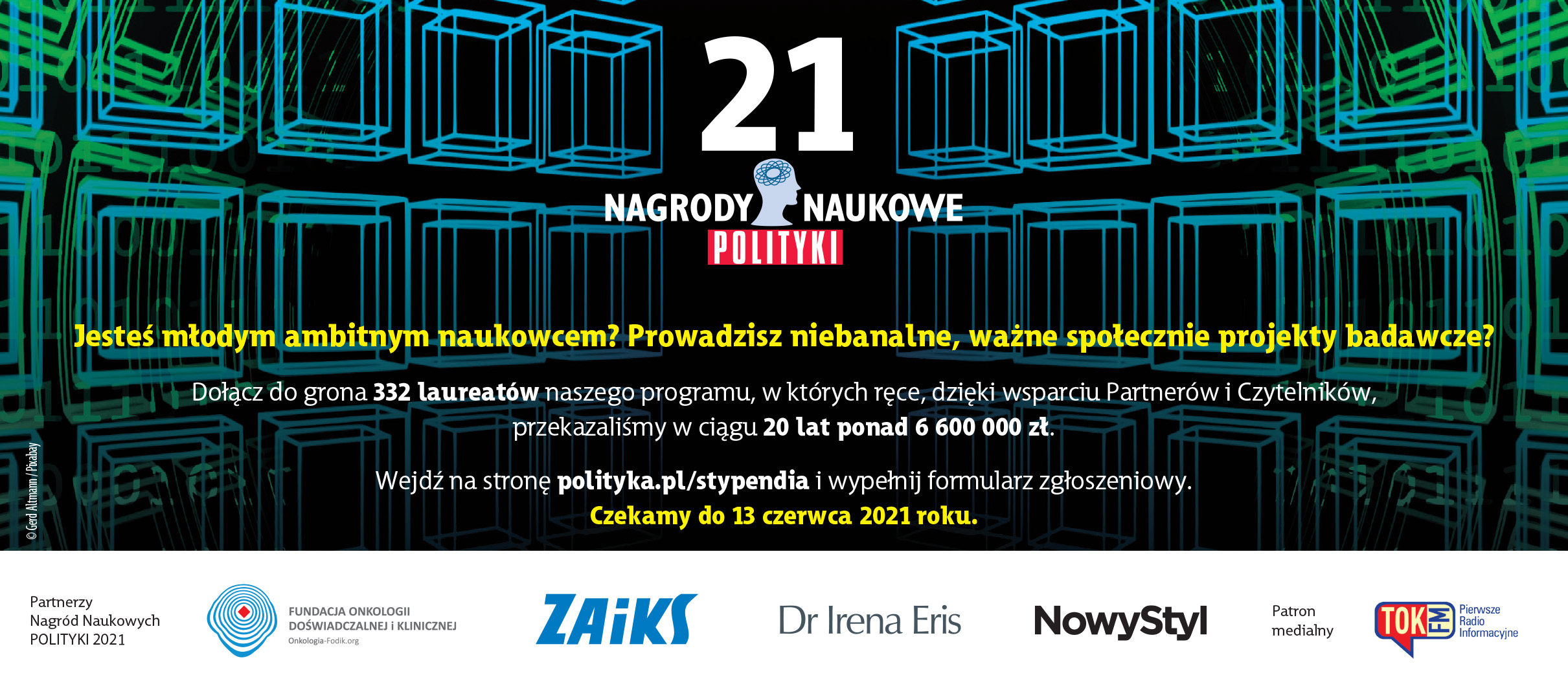 zdjęcie przedstawia plakat promujący Nagrody Naukowe POLITYKI 2021