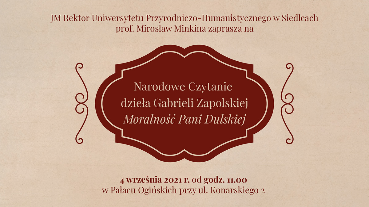 Narodowe Czytanie w pałacu Ogińskich, 4 wrześnie 2021 r. 