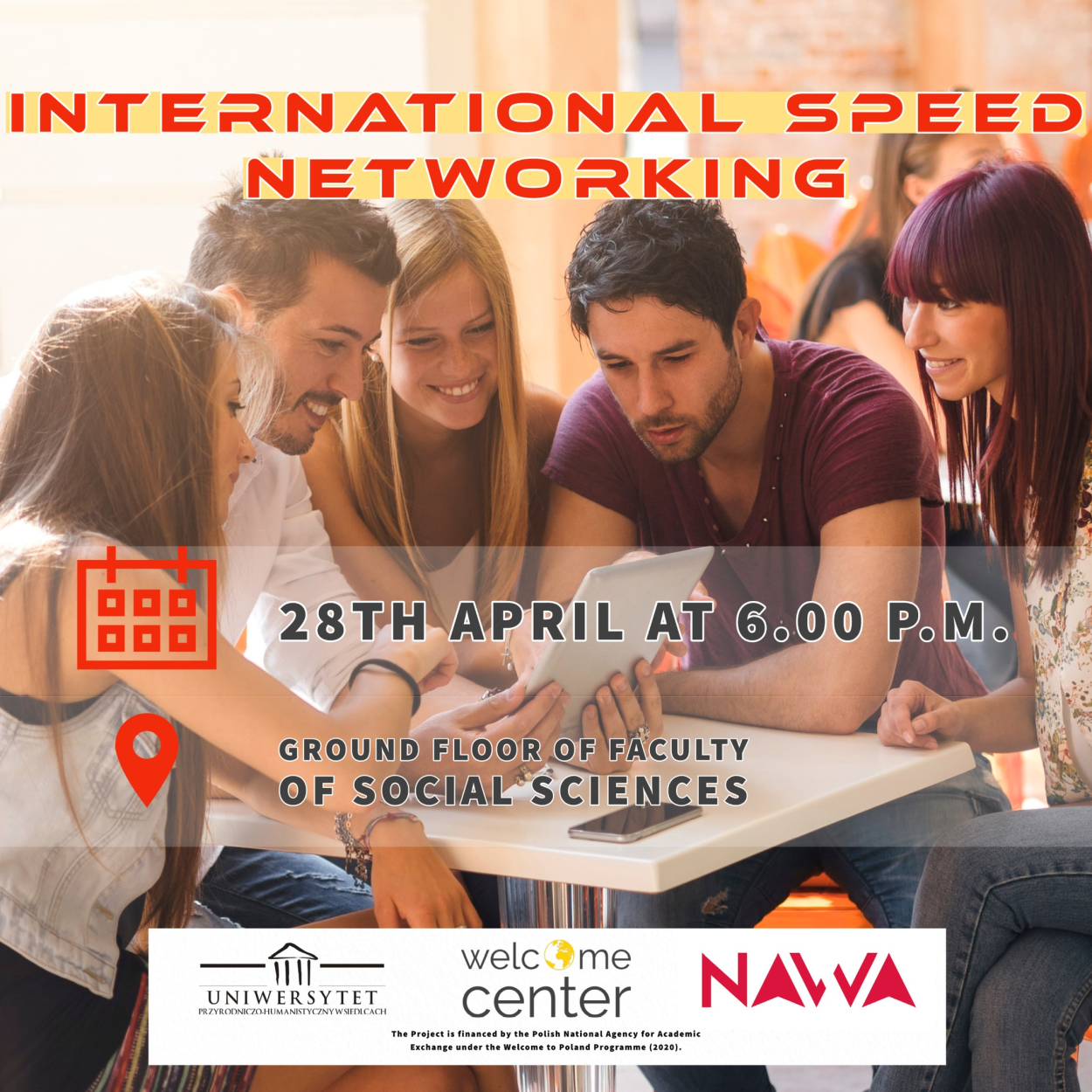 Welcome Center UPH zaprasza na spotkanie networkingowe międzynarodowej społeczności UPH, które odbędzie się 28 kwietnia 2022 r., o godz. 18.00.