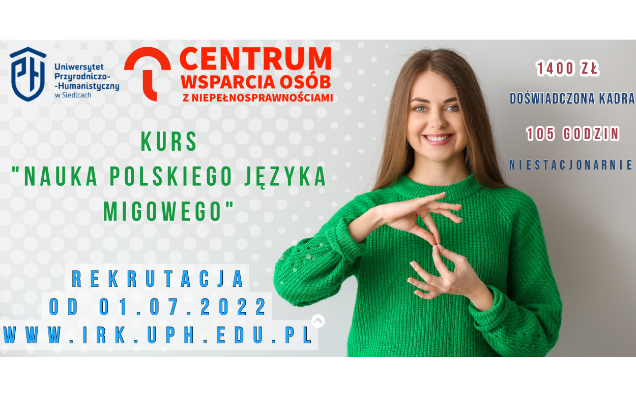 Trwa rekrutacja na kurs "Nauka Polskiego Języka Migowego" plakat