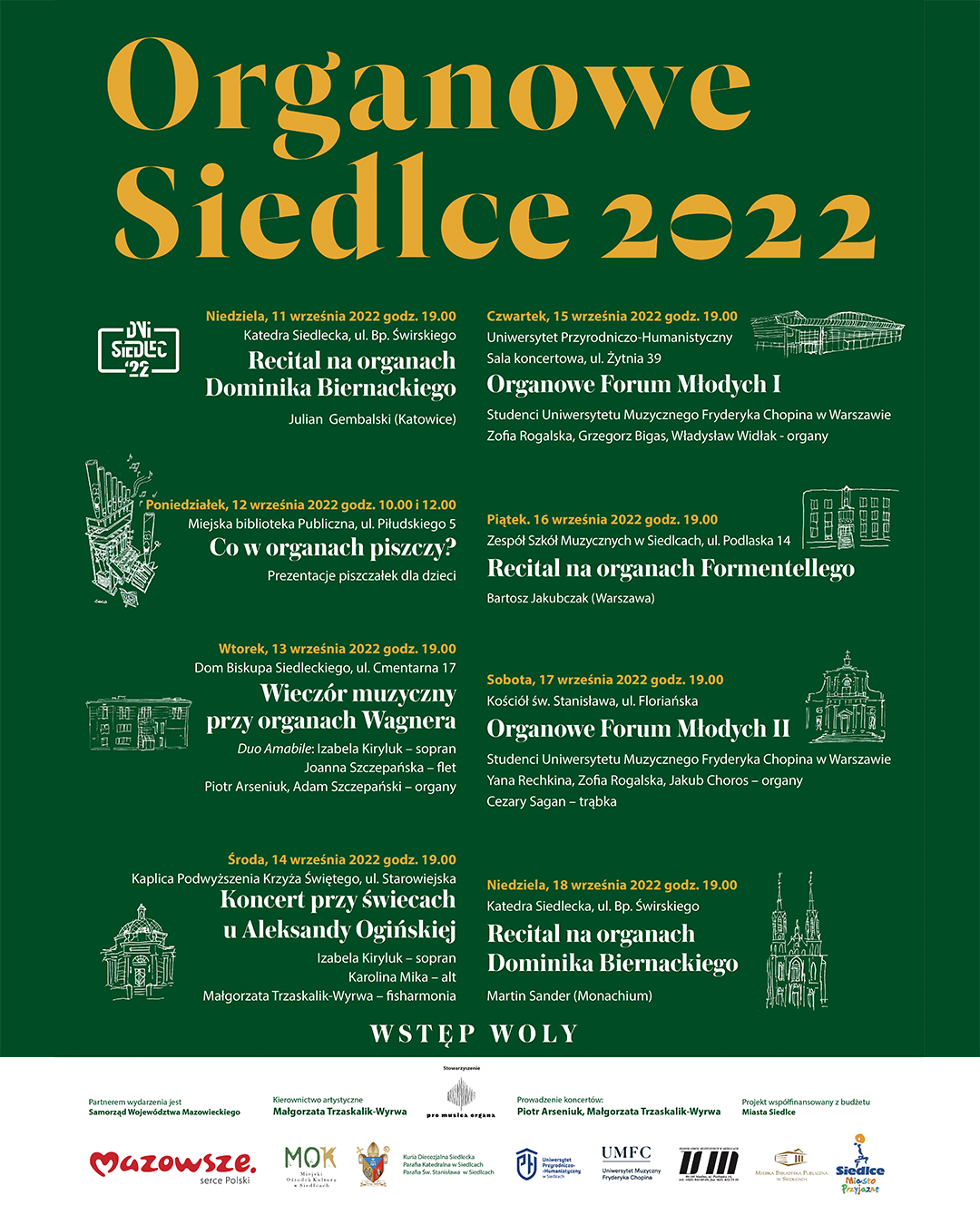 Organowe Siedlce 2022 plakat