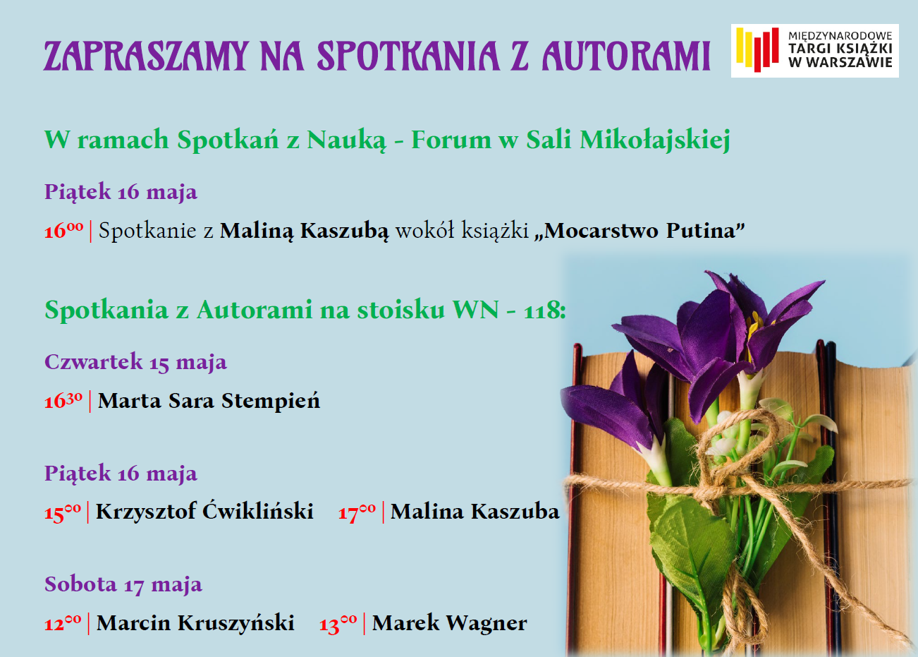Baner z grafikiem targów - grafik opisany w tekście pod zdjęciem.