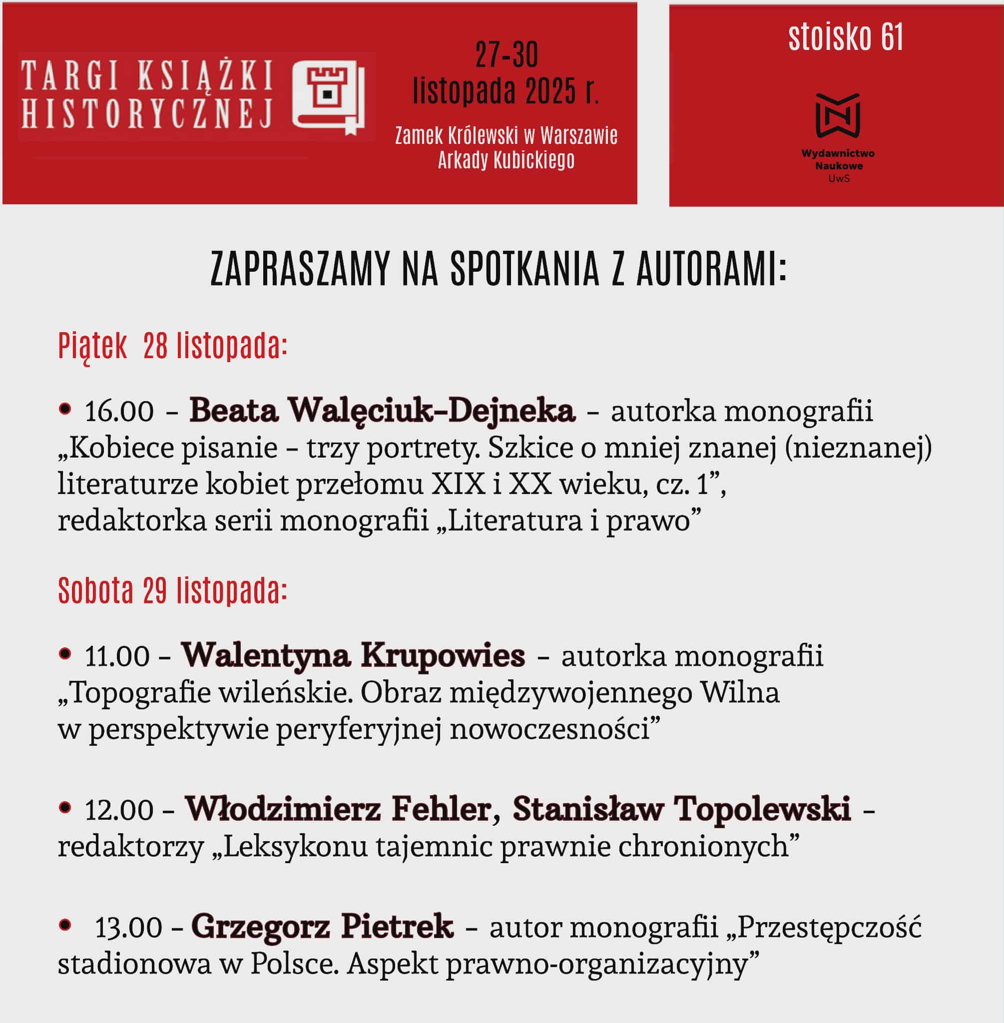 XXXIII Targi Ksiazki Historycznej w Warszawie